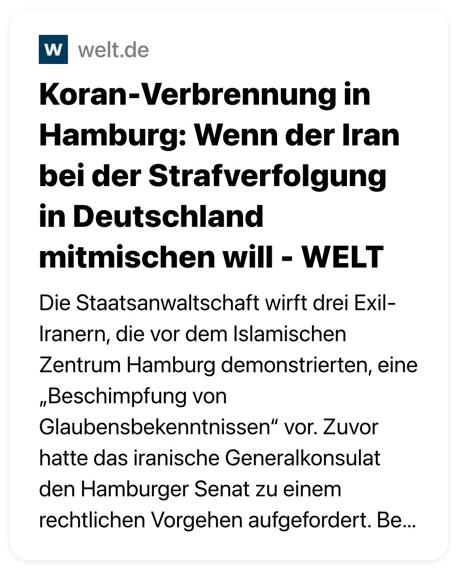 tariqkhanfmd's tweet photo. Nach der #Koranverbrennung stellte die Polizei keine Straftat fest, nun schaltet sich das iranische Generalkonsulat ein und fordert rechtliches Vorgehen. Die Staatsanwaltschaft ermittelt jetzt wegen „Blasphemie“.

#Deutschland – ein Staat, der sich offenbar vom iranischen Regime beeinflussen lässt. Unglaublich!