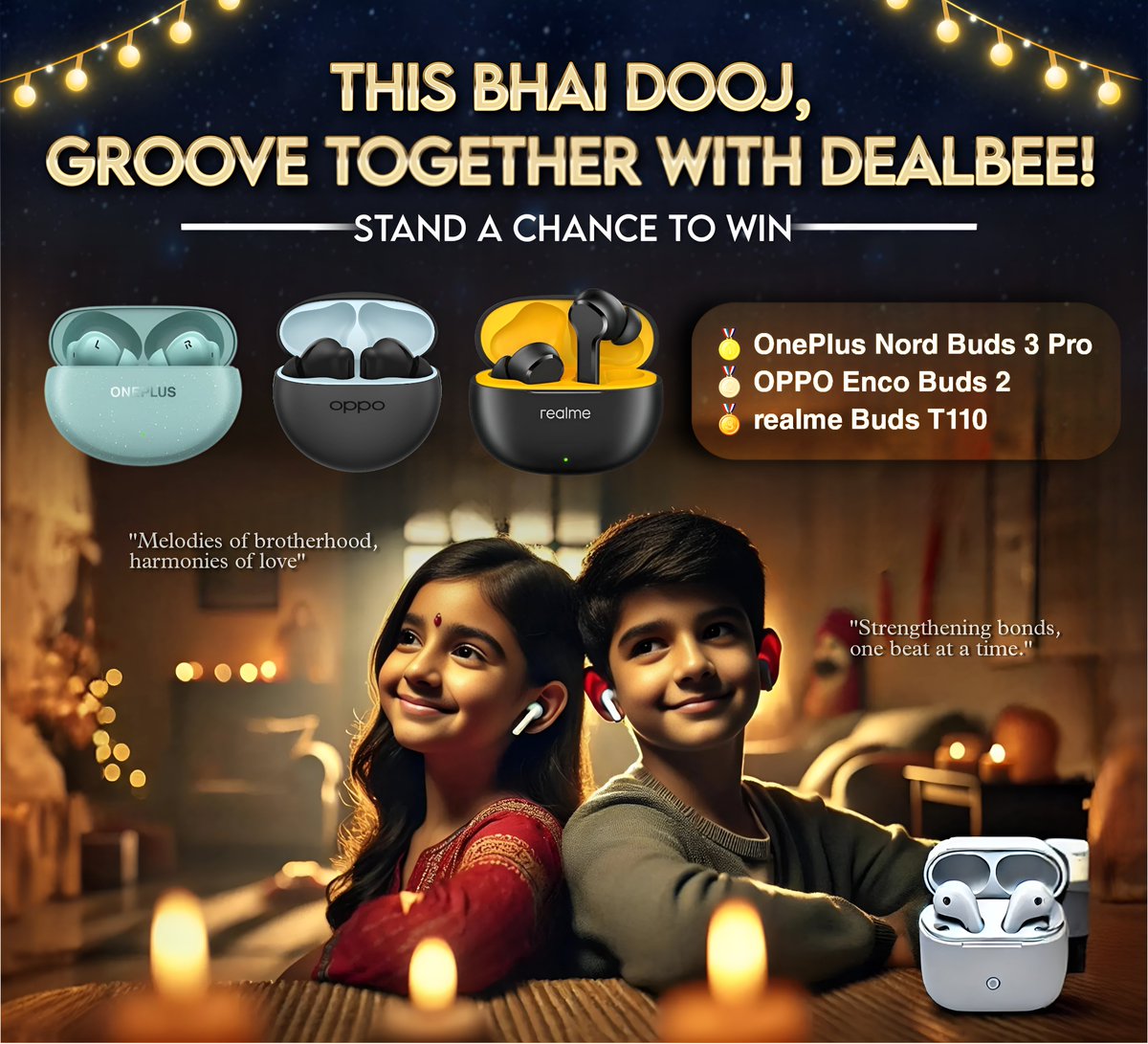DealBee Deals (@dealbeeofficial) on Twitter photo ๐๐๐๐ ๐๐ข๐ข๐ ๐ฆ๐ฃ๐๐๐๐๐ ๐๐๐ฉ๐๐๐ช๐๐ฌ โจ
On this occasion, we're giving away ๐ง๐๐ฅ๐๐ TWS ๐ฅณ
๐ Prizes for the contest:
๐ฅ OnePlus Nord Buds 3
๐ฅ Oppo Enco Buds 2
๐ฅ realme Buds T110
โฆ To participate:
1. Repost this post
2. Follow <a href="/DealBeeOfficial/">DealBee Deals</a>
Best ๐๐๐๐ ๐๐ข๐ข๐ ๐ฆ๐ฃ๐๐๐๐๐ ๐๐๐ฉ๐๐๐ช๐๐ฌ โจ
On this occasion, we're giving away ๐ง๐๐ฅ๐๐ TWS ๐ฅณ
๐ Prizes for the contest:
๐ฅ OnePlus Nord Buds 3
๐ฅ Oppo Enco Buds 2
๐ฅ realme Buds T110
โฆ To participate:
1. Repost this post
2. Follow <a href="/DealBeeOfficial/">DealBee Deals</a>
Best
