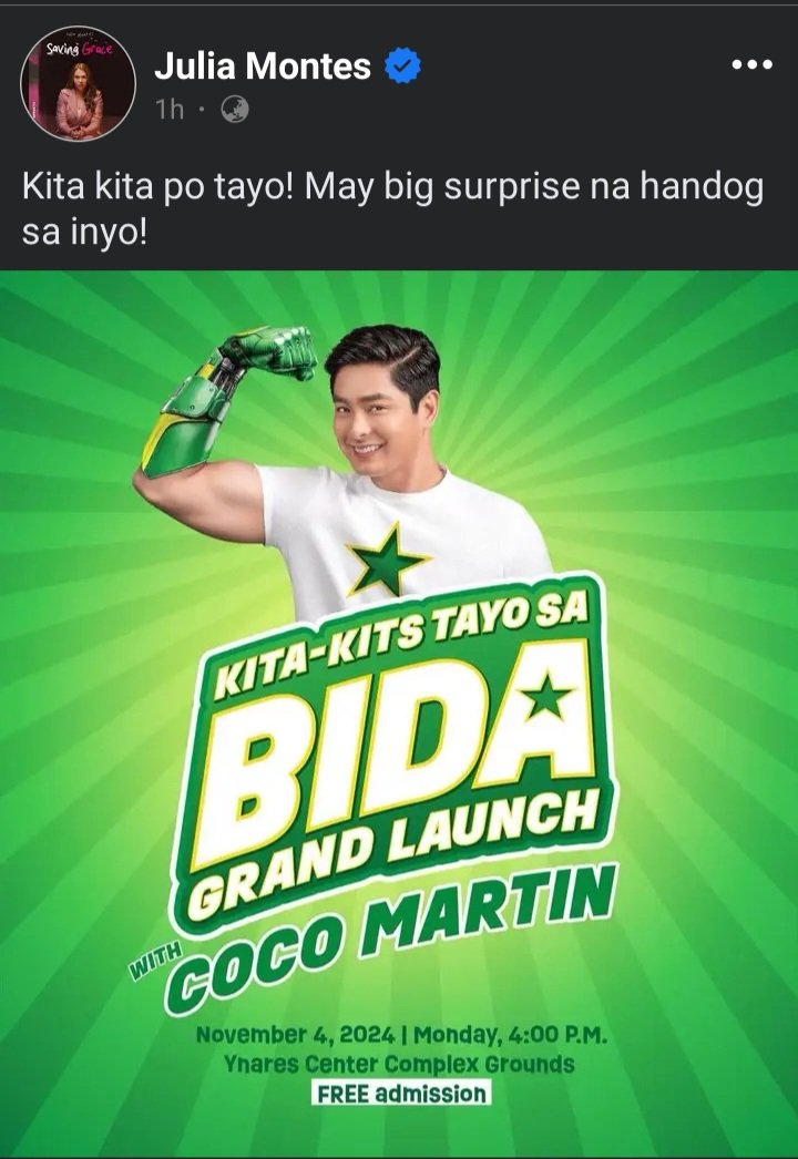 cocojulbankss's tweet photo. Sugod na po bukas sa Ynares Center Complex Grounds para sa isang malaking sorpresa ng nag-isang tagapangTANGGOL ng bayan, Coco Martin!

#CocoMartin https://t.co/ZBMWezzhtZ