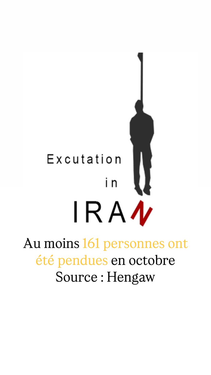 Si un jour ça intéresse le monde, la république islamique continue avec sa machine à tuer … un Iranien pendu toutes les 4h en octobre 2024. #stopexecutionsiniran #جنگ_خیلی_ترسناکه