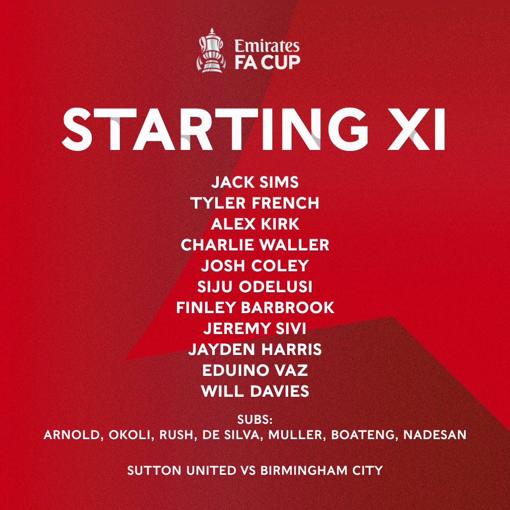 suttonunited's tweet photo. 🔢 𝚃 𝙴 𝙰 𝙼  𝙽 𝙴 𝚆 𝚂

Your U's side to take on @BCFC! 👊

#AmberArmy | #SuttonUnited | #SLFF | #ForeverAmber💛 https://t.co/ZC92KpvUkJ