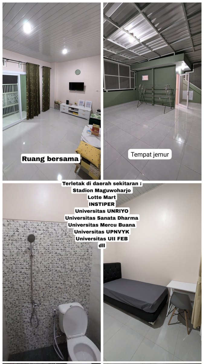 pqksq's tweet photo. Ada 3 kamar biasa &amp; 1 kamar ekslusif (berAC+ada balkon)
.
Fasilitas kamar : kasur, meja, kursi, Iemari, kamar mandi dalam, dapur bersama tiap lantai, mesin cuci, WIFİ
.
Kamar biasa bisa dibantu untuk pemasangan AC
.
#kostputrijogja #kostjogja #kosputrijogja #kosjogja #kosanjogja https://t.co/NrxtOgc3XM