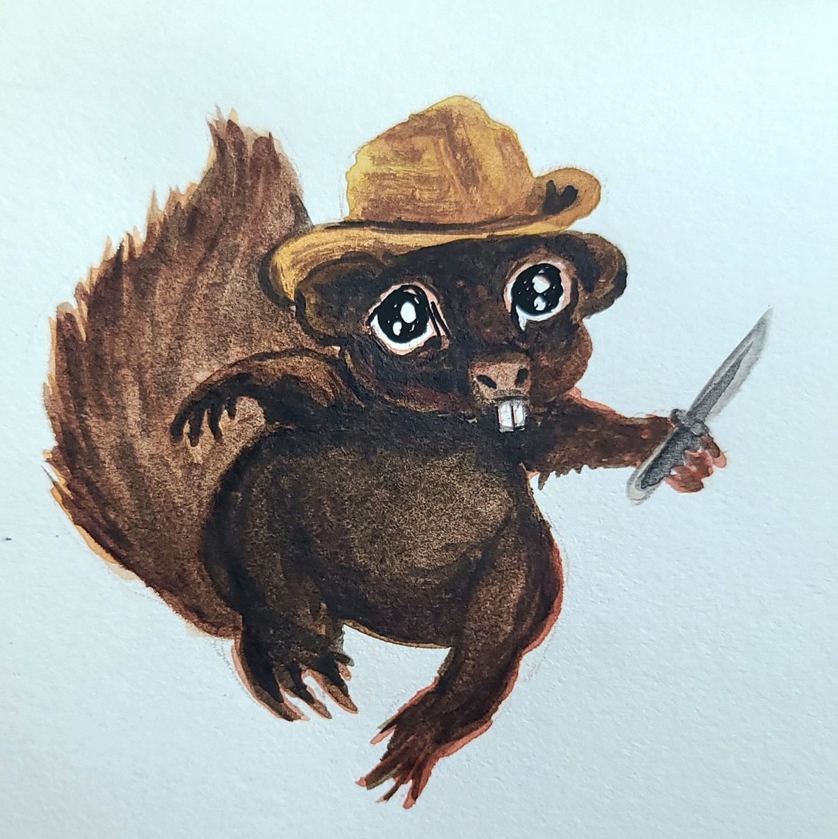 the enemy executed him, they claim that he attacc. I hope he gave them hell. Rest in Power Peanut. Here is Peanut Blot, watercolor illustration by Ink Blot