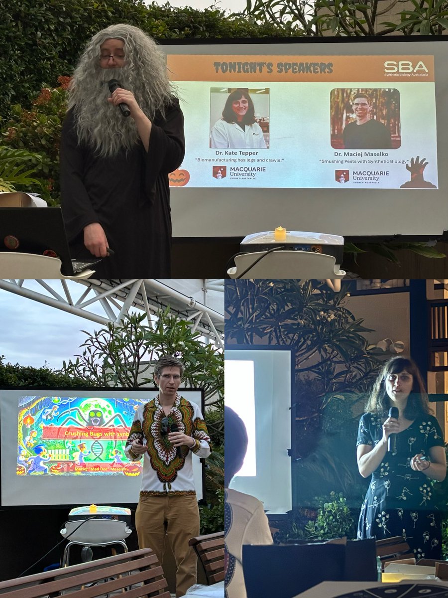 JpmNg's tweet photo. Thanks @SynBioAusAsia Sydney for organising a special evening where we learn 🎃 The Spooky World of Insect SynBio 🧬🦗 🎃! All of us got to try insect protein corn chip, choc chip and fried insect. Thanks #circleharvest https://t.co/tZJTmnBrsX