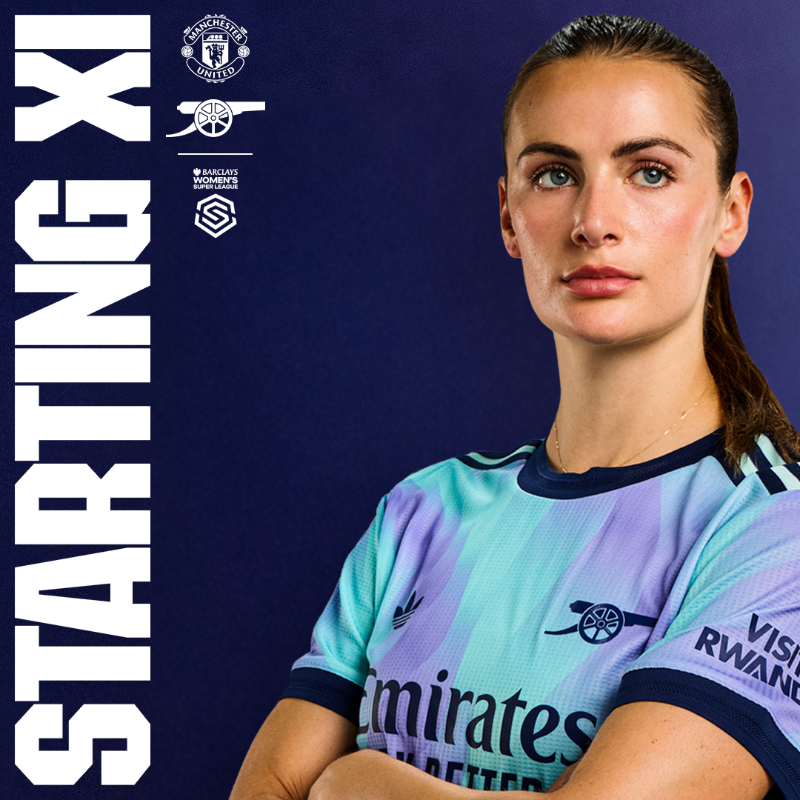 ArsenalWFC's tweet photo. 🟣 𝗧𝗘𝗔𝗠𝙉𝙀𝙒𝙎 🔵

💫 Williamson returns to the lineup
⚓️ Walti in the middle
🏎️ Mariona and Foord down the wing

COME ON YOU GUNNERS 💪