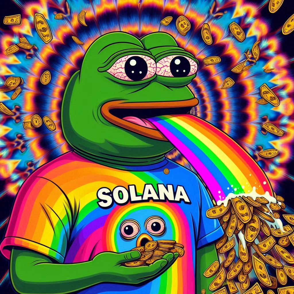 Antartican2000's tweet photo. Let's vomit money rainbows!

 - $PEPE on $SOL

@PepeSolOfficial

Listed on:
@GroveXchange

Earn rewards by swapping $PEPE on $SOL on #POND0X :  https://t.co/PaR7W2P7vk

 #CRYPTO #TRADING #memecoin $MOG $BONK #PEPE #PEPEONSOL #SOLANA #SWAPPING #MEME https://t.co/NPCL6VB1Na