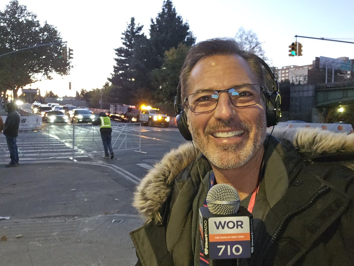 KenRosatoTV's tweet photo. We're ready and waiting at mile marker 20 in the Bronx! Join @LenBermanSports, @NatalieMigliore and me as we broadcast live on #WOR710 from 8am to noon. The #TCSNYCMarathon is getting underway! Listen live on @710WOR Radio or stream it anywhere on @iHeartMedia @iHeartOfficial @NBCNewsRadio