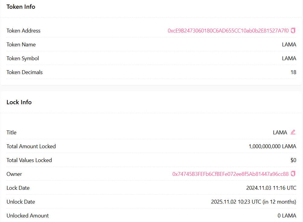 Lama_CTO's tweet photo. LAMA Freedom Foundation’s 5th Lock-up is complete.  

#Lama $Lama #LamaFreedomFoundation #BNBChain