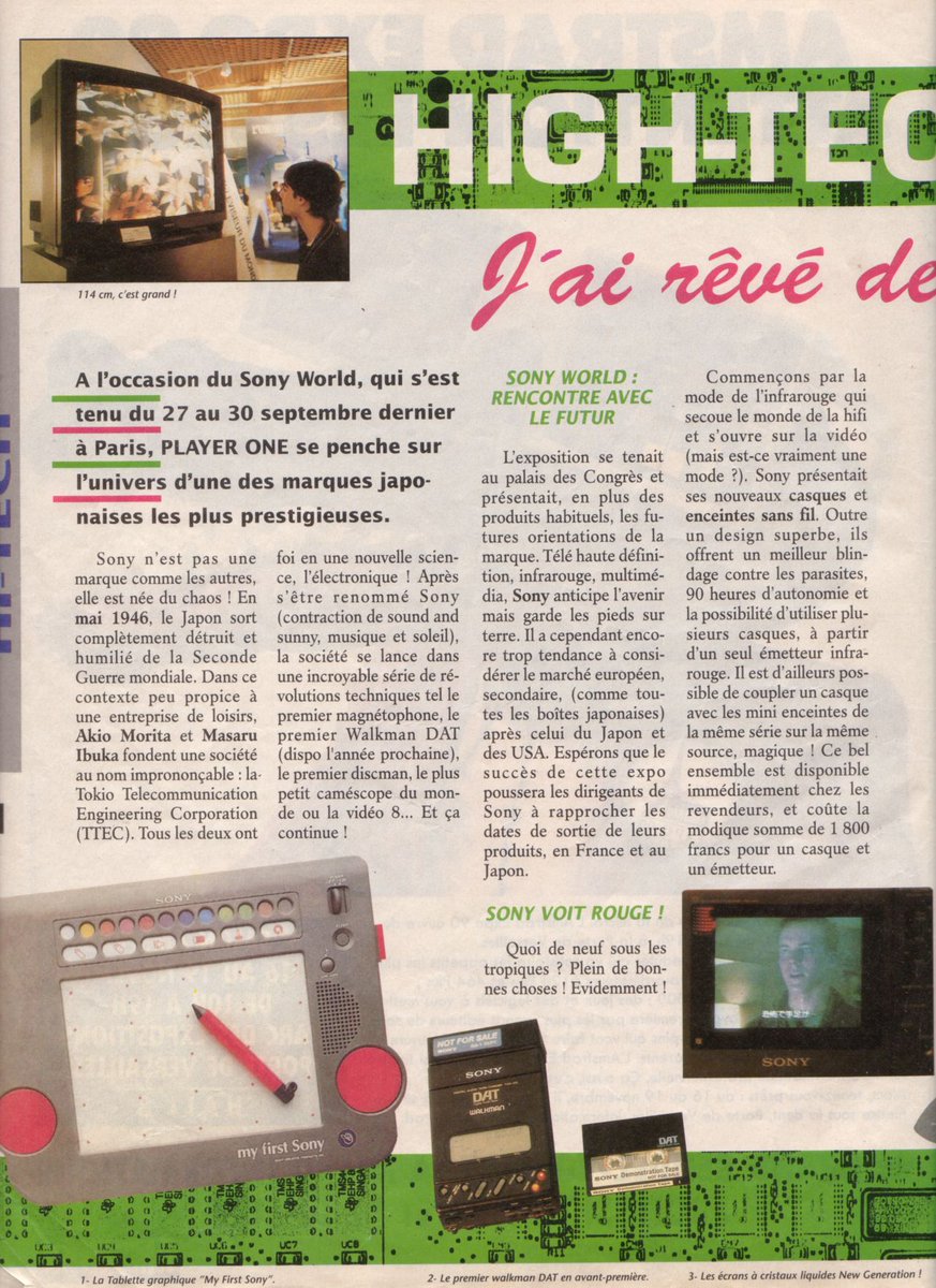 AllmightoFranky's tweet photo. On continue avec un article de ce cher @DrevetCyril sur le #SonyWorld expo Sony à Paris de l'époque!! Et oui il écumait déjà les salons en 1990 😆😆Puis interview de l'animateur Eric Galiano,présentateur de l'émission jeunesse "Eric et toi et moi" sur Antenne 2 à l'époque!! 4/5 https://t.co/jbs7CbMiKp