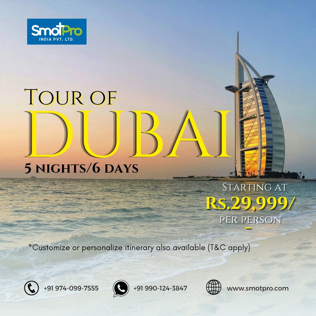 smotproindia's tweet photo. Discover the best of Dubai!

Visit https://t.co/jCGtyWFLTf
Call us: +91 974 099 7555
Watsapp: +971 54 405 4436

#SmotPro #SmotProIndia #Travel #Consultants
#DubaiTour #DiscoverDubai #DubaiAdventures #ExploreDubai #DubaiTravel #VisitDubai #DubaiCity #MiddleEastTravel #TravelDubai https://t.co/P5CwDrurVP