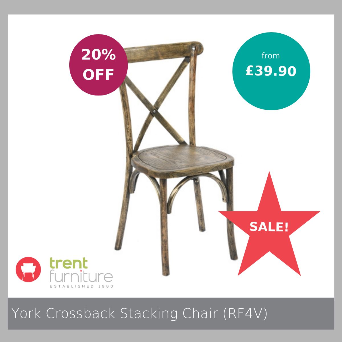 TrentFurniture's tweet image. Available in four finishes, stackable up to 8 high and now with 20% off, the York Crossback Stacking Chair effortlessly fits into any dining interior and is easy to pack away and store. Find out more bit.ly/4f0z0uD
#stackingchair