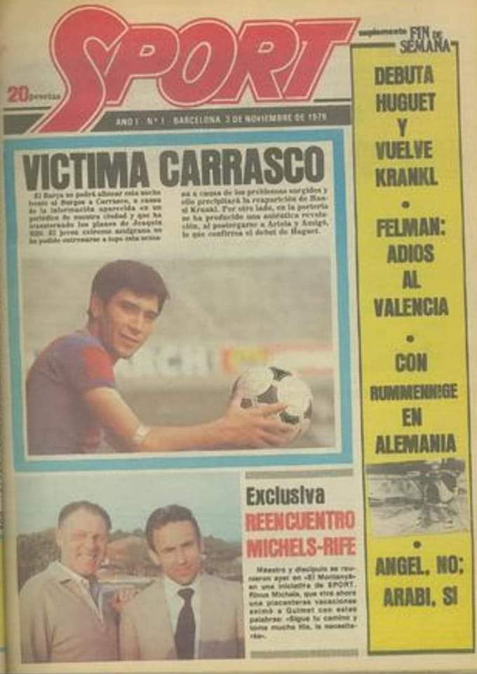 LCF666's tweet image. Hoy hace 45 años que salió el número 1 del "Sport" ( y en el panfleto que se ha convertido...)