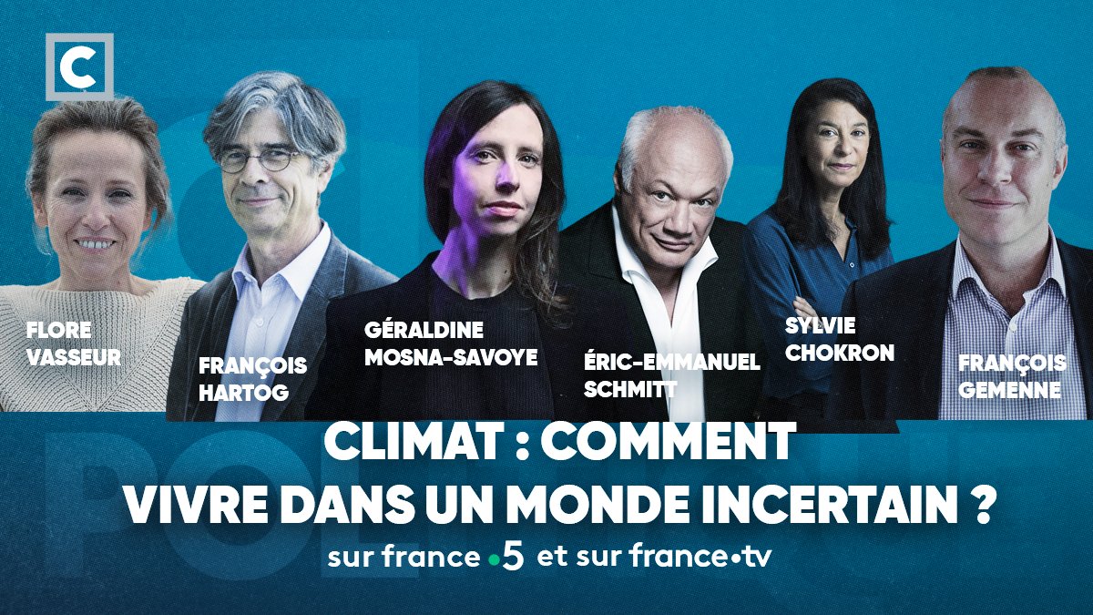 ⏰ À 20h en direct sur <a href="/FranceTV/">France tv</a> @thomassnegaroff 

▶︎ CLIMAT : COMMENT VIVRE DANS UN MONDE INCERTAIN ?

📌 @florevasseur, journaliste
📌 François Hartog, historien
📌 Éric-Emmanuel Schmitt, romancier et essayiste
📌 <a href="/GeraldineMosna/">GéraldineMosnaSavoye</a>, journaliste
📌 <a href="/Gemenne/">François Gemenne</a>, membre du GIEC
📌