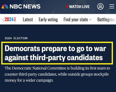 peterdaou's tweet photo. Attacking third parties is no trivial matter. It is a fundamental assault on the Constitution and on democracy itself.

Democrats cannot "save democracy" by killing it. Vote shaming and conducting lawfare against third parties is an attack on our basic freedoms. https://t.co/CutYwz4uwG