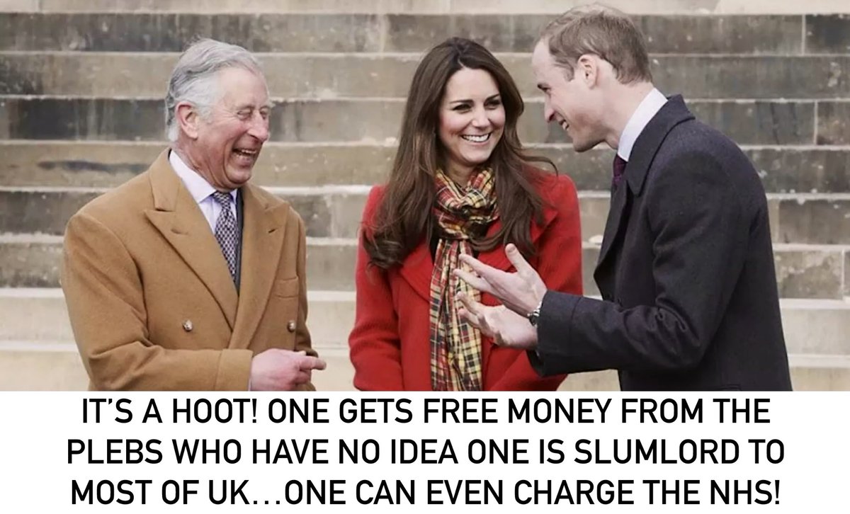 HighwaySqueak's tweet photo. I was nearly killed during a routine NHS operation &amp; I know several people who had similar misadventures &amp; not one of us sued the NHS because the NHS is the lifeblood of every man, woman &amp; child on these islands.

But the ‘king’ &amp; his ‘heir’ charge the NHS rent.

#NotMyGreedyKing https://t.co/7HCiYiUvTs