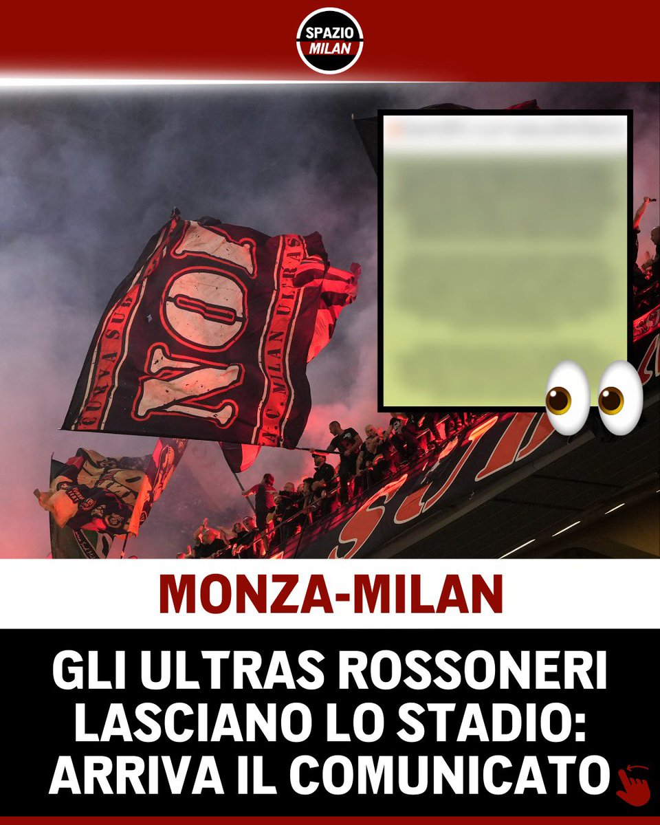 MilanSpazio's tweet photo. Monza-Milan: arriva il duro comunicato della Curva Sud Milano su quanto accaduto all'U-Power Stadium 🫨

Tifosi trattenuti ai tornelli per ore prima di vedersi negato l'ingresso sugli spalti: la ricostruzione dei "Banditi" 👀‼️

#MonzaMilan #CurvaSud #UPowerStadium https://t.co/H5jVdYAOgi