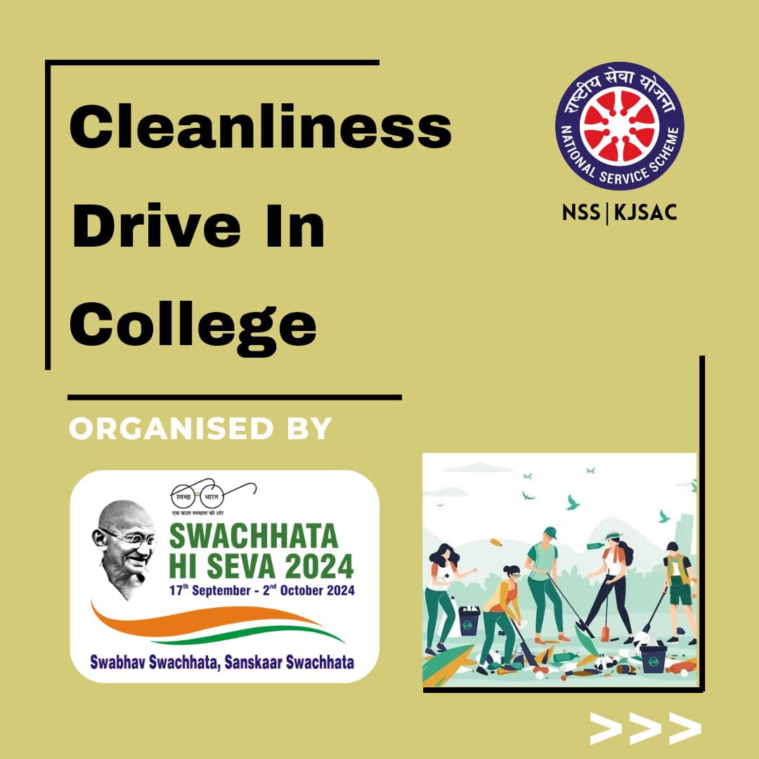 nsskjsac's tweet photo. To mark ten years of the Swachh Bharat Abhiyan, our N.S.S. Unit came together to create a cleaner, healthier community, proving that even small efforts truly counts. 
.
.
#cleanlinessdrive #NSS #CleanIndia https://t.co/WXZSoIg138
