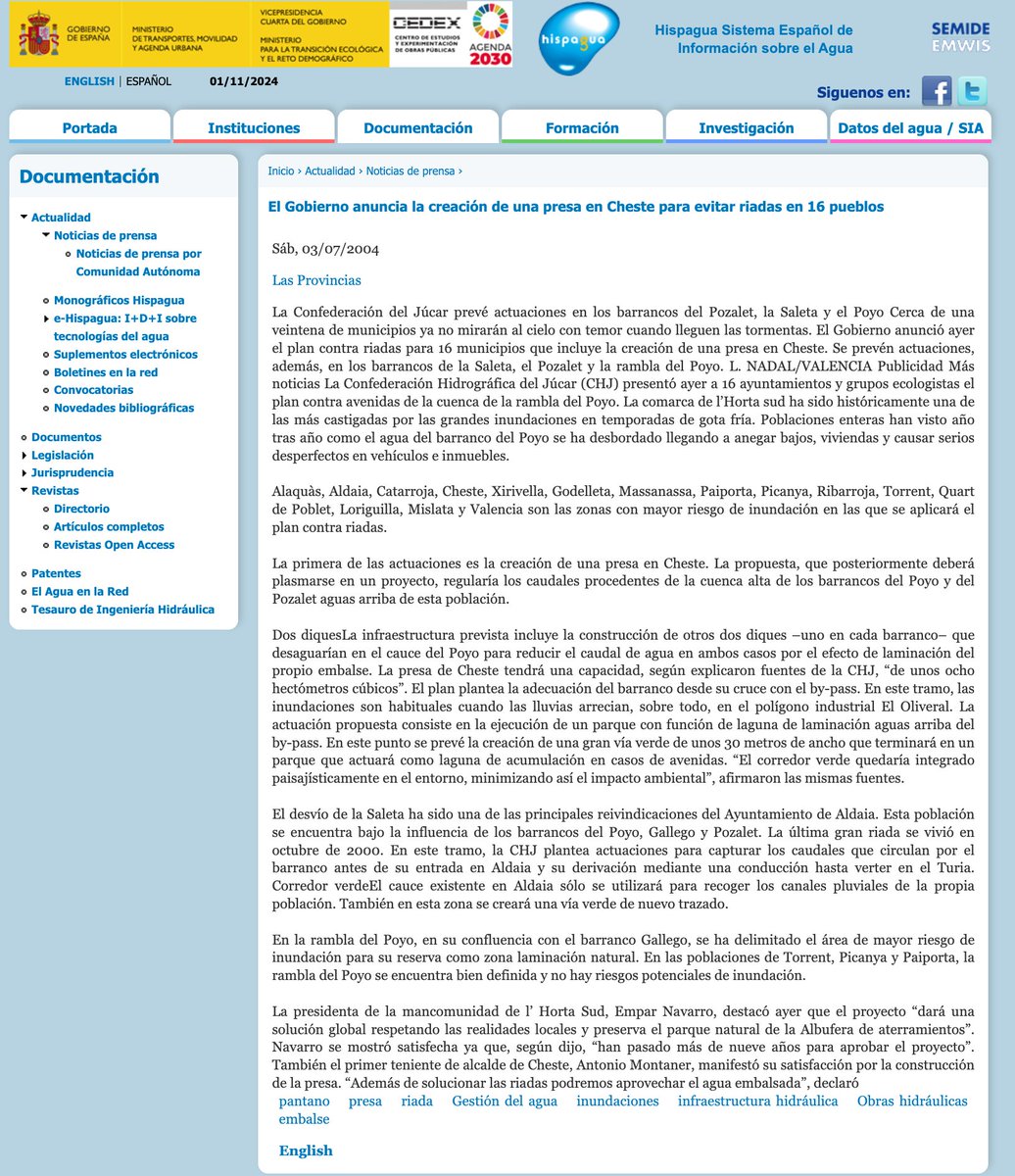 capTercio's tweet photo. Hoy es un buen día para recordar que Zapatero derogó el Plan Hidrologico Nacional del gobierno de Aznar en el que se planificó hacer una presa que evitara riadas en toda la zona de Valencia.
Votante del PSOE, ¿qué más tiene que pasar para que abras los ojos? https://t.co/9a64H2ADM5