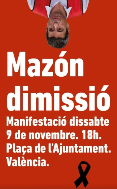 adjustepsi's tweet photo. Manifestación en València el próximo sábado 9 de noviembre en la Plaza del Ayuntamiento de València a las 18:00 horas exigiendo la dimisión de Carlos Mazón.

Comparte para que todo el mundo se entere. No nos van a callar. https://t.co/udV2k9BapG