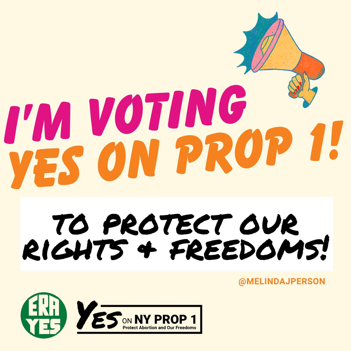 MelindaJPerson's tweet photo. On Election Day, I'm voting YES on Prop 1 to protect our rights and freedoms, and fight discrimination because our future generations depend on it! https://t.co/c8GrMM2BSW