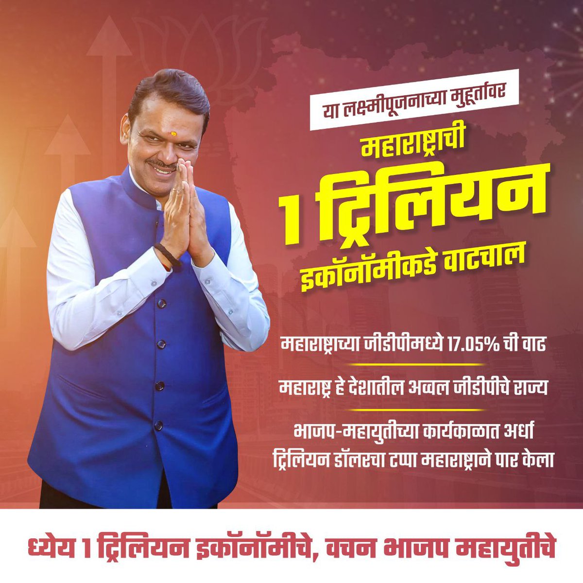 NaikKadambari's tweet photo. महाराष्ट्राची 1ट्रिलियन इकॉनॉमिक कडे वाटचाल
#Team_Devendra
#Maharastra
#Maharashtra_Development
#Growth
#Maharashtravidhansabha2024
#MaharashtraAssemblyElections2024 https://t.co/lkuG8gWXq0