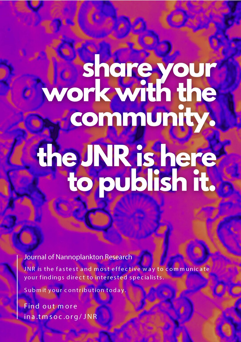 TMS_nanno's tweet image. Consider submitting a manuscript to the Journal of Nannoplankton Research - the JNR is open to any nannoplankton/nannofossil-related research, including biostratigraphy, taxonomy, climate, ecology etc.