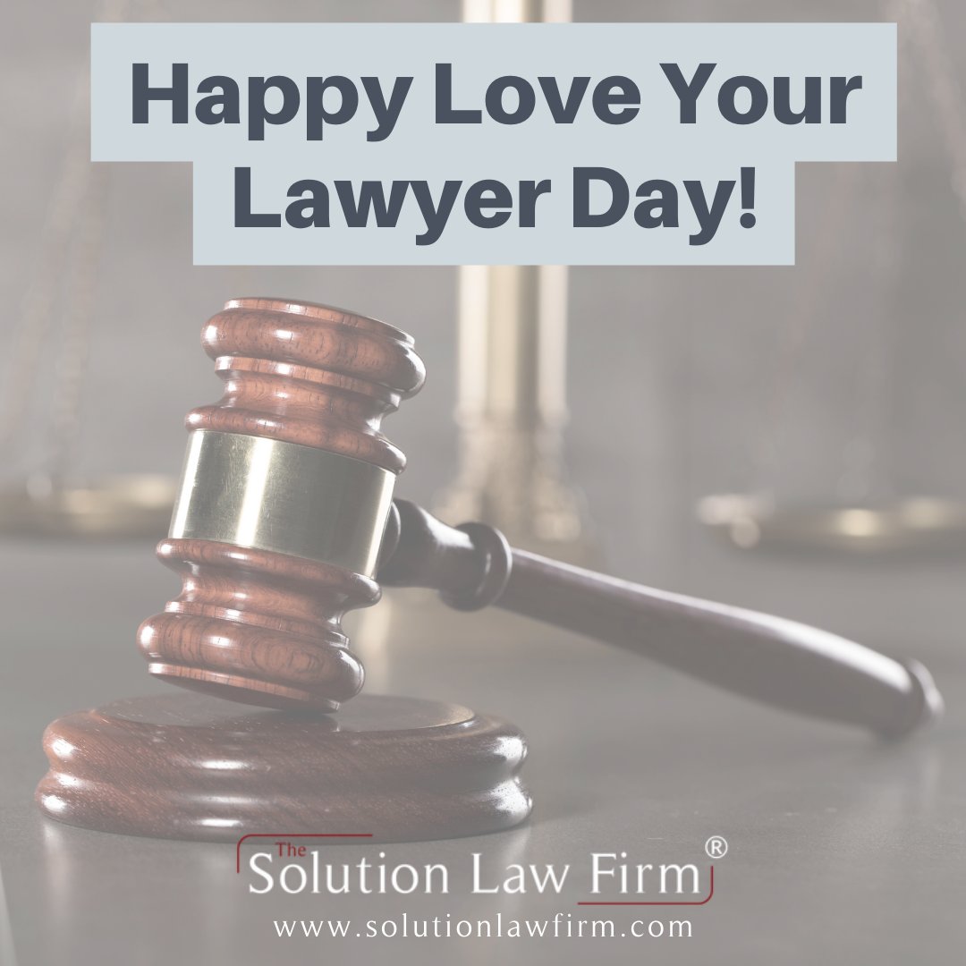 solutionlawfirm's tweet photo. Happy National Love Your Lawyer Day!

#loveyourlawyerday #lawyers #callyourlawyer #solutionlawfirm https://t.co/lLhte2L7lR