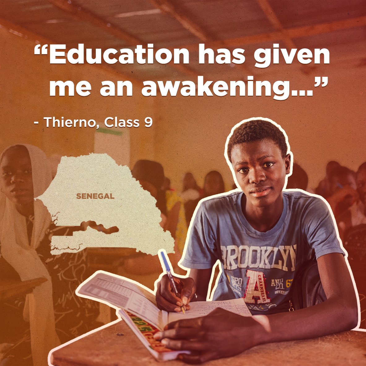EAA_Foundation's tweet photo. Thierno, once a young shepherd in #Senegal, now a top tier student, thanks to @EAA_Foundation and @buildOn's partnership.
His story is a vibrant chapter in over a decade of educational transformation. #DecadeOfChange
https://t.co/V4PWRB9LfJ https://t.co/tRgNcR6GHE