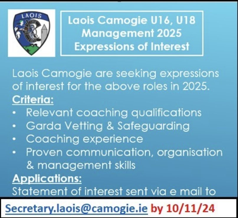 Laois Camogie (@laois_camogie) on Twitter photo 