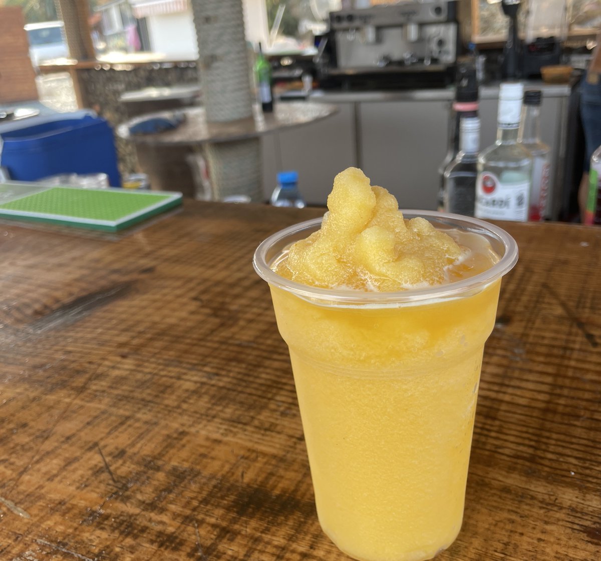 CodyTrench's tweet image. peach slushy at the beach!