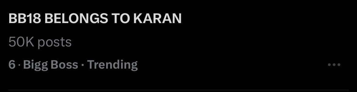 Ego_Is_Me_'s tweet photo. BB18 BELONGS TO KARAN is trending with 50K tweets!!
Karan Ke Veeron kya baat hai!!
Power Of An Organic Fandom!! https://t.co/XntKQlnKIe