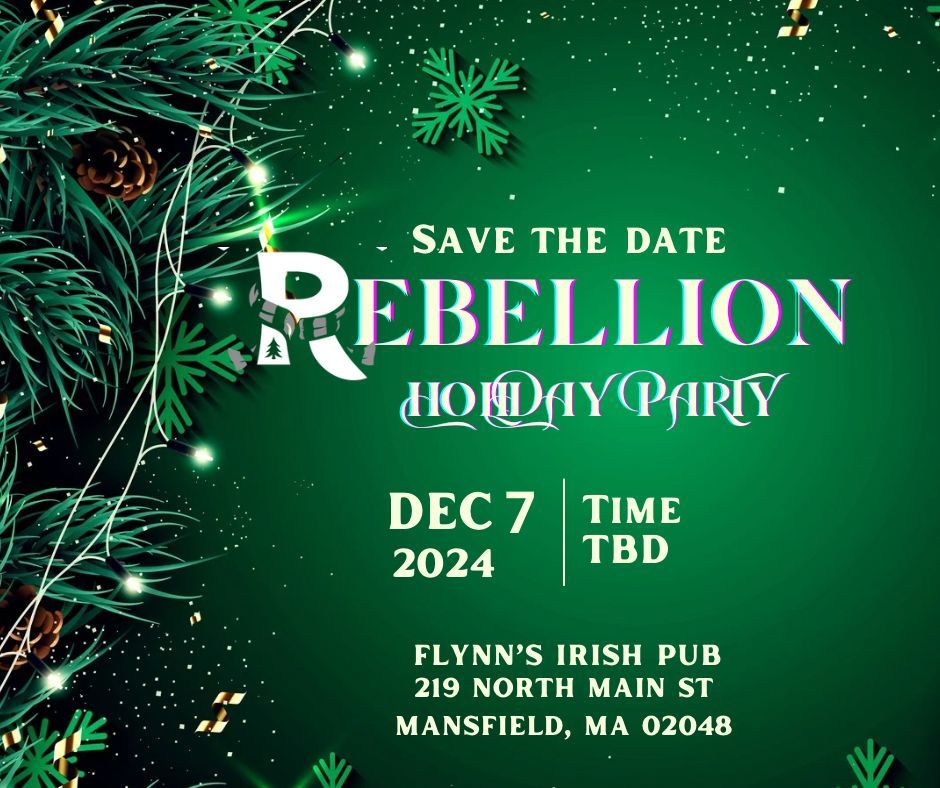Jingle all the way to the Rebellion’s Holiday Party! Join us for the MLS Cup Final, board games (provided or BYO), and an Ugly Sweater Contest with prizes for the top 3!. Bring a $15 gift for a Mystery Gift exchange during halftime. Party favors for everyone! #NEREVS #rebelfamily