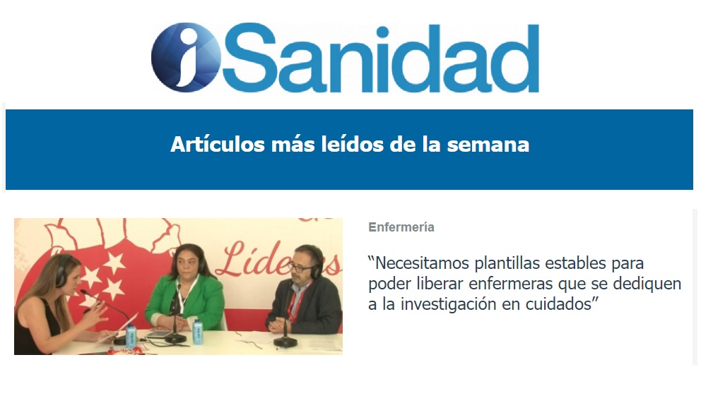 ANDEorg's tweet photo. Pues de nuevo somos de lo mas visto y leído en @isanidad #CornerdeInnovacion #34ANDE con @SantiagoPG_12 @mnmorot La investigación en cuidados es un pilar fundamental para el avance de la práctica enfermera y la mejora de la atención sanitaria https://t.co/P9PuUhUmNi https://t.co/R6cBEELsH5