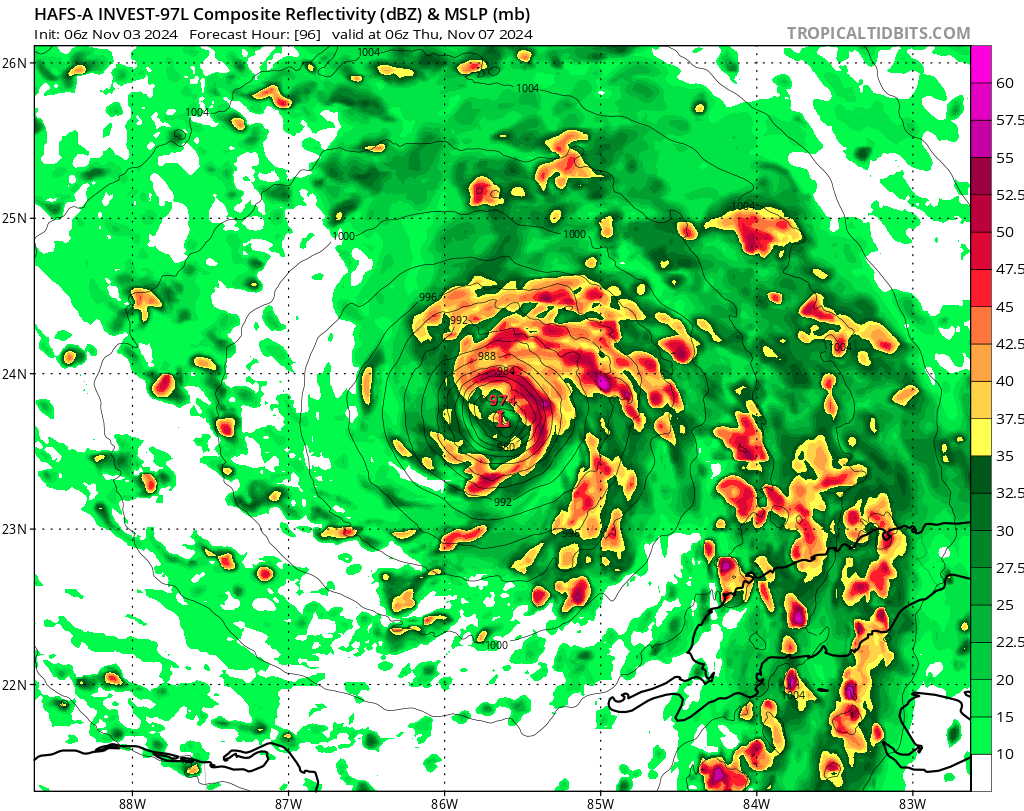 flimpct's tweet photo. #HWRF, #HMON, #HFASA, and #HFASB models in 96 hours. It appears it could strengthen into a CAT 1 #hurricane before #Cuba and sustain strength into the southern #GOM.
#Tropics
#FLWX
#CentralFLWX
๐กโ๏ธ๐ https://t.co/NWmJlP5Gi8