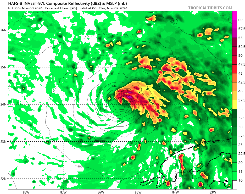 flimpct's tweet photo. #HWRF, #HMON, #HFASA, and #HFASB models in 96 hours. It appears it could strengthen into a CAT 1 #hurricane before #Cuba and sustain strength into the southern #GOM.
#Tropics
#FLWX
#CentralFLWX
๐กโ๏ธ๐ https://t.co/NWmJlP5Gi8