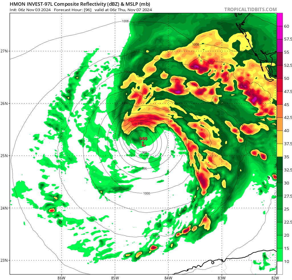 flimpct's tweet photo. #HWRF, #HMON, #HFASA, and #HFASB models in 96 hours. It appears it could strengthen into a CAT 1 #hurricane before #Cuba and sustain strength into the southern #GOM.
#Tropics
#FLWX
#CentralFLWX
๐กโ๏ธ๐ https://t.co/NWmJlP5Gi8