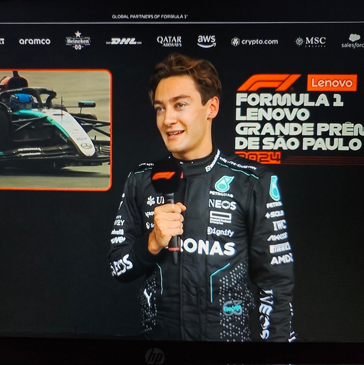 RossMidd's tweet image. After such an entertaining session the best bit of the day was the camera operator not adjusting quick enough from George to Yuki. #BrazilGP #F1