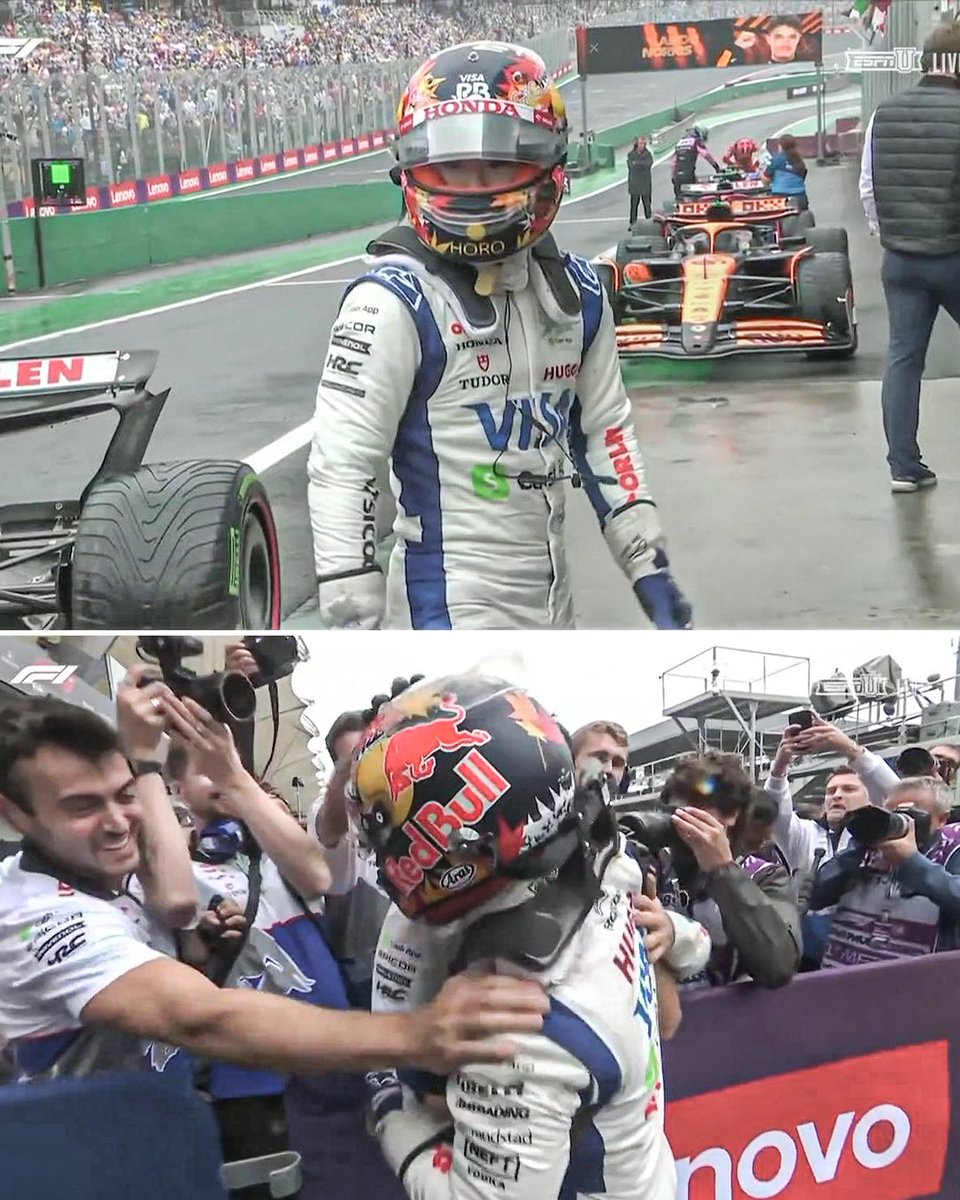 Yuki celebrated with his team after securing P3 in São Paulo ❤️