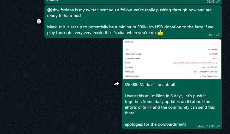 just a recap on $pff

-9% of the supply locked thru pinksale key was sent to pnut's owner (locked for 6 days)
-pnut's owner endorsed the coin thru a tweet (his account is private and not much people know yet)
-$pff sent to 2m and dipped hard to 150k, currently trading at 700k and