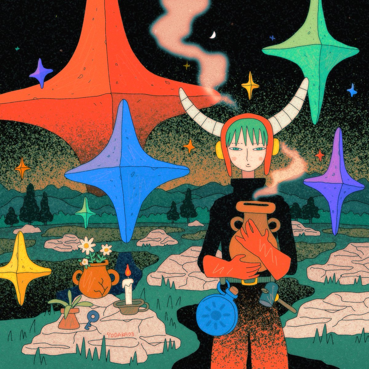 夢の中のような空気の絵を描いています！📌🪴🪑
#illustration #イラスト 
#三連休はフォロワーさんが増えるらしい