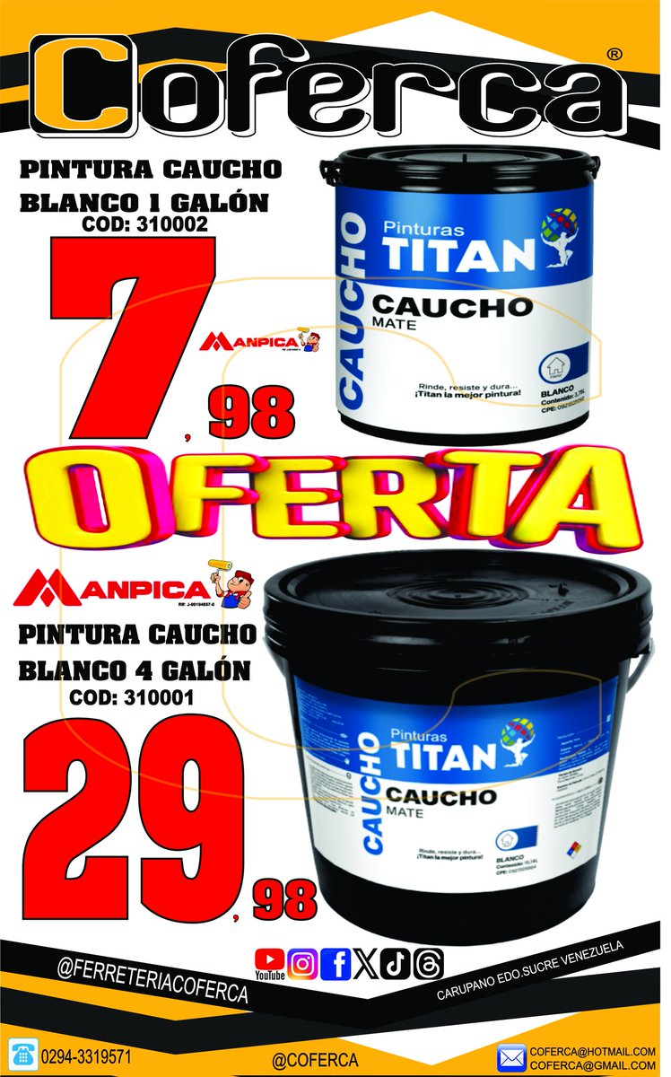 COFERCA's tweet image. #ferreteria #venezuelatiktok #repuesto
#pinturas
#viral_video 
#coferca 
#ferreteriacoferca #carupano 
#margari
#dewalt 
#milw
#stanley 
#oferta
