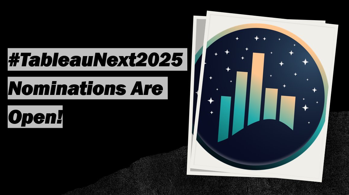 Nominations are open for #TableauNext2025! 🚀 Help us recognize #DataFam members across Tableau Prep, Cloud, forums, and more. Don’t miss out on nominating a future community leader! 🔗medium.com/@adammico/tabl… #TableauNext