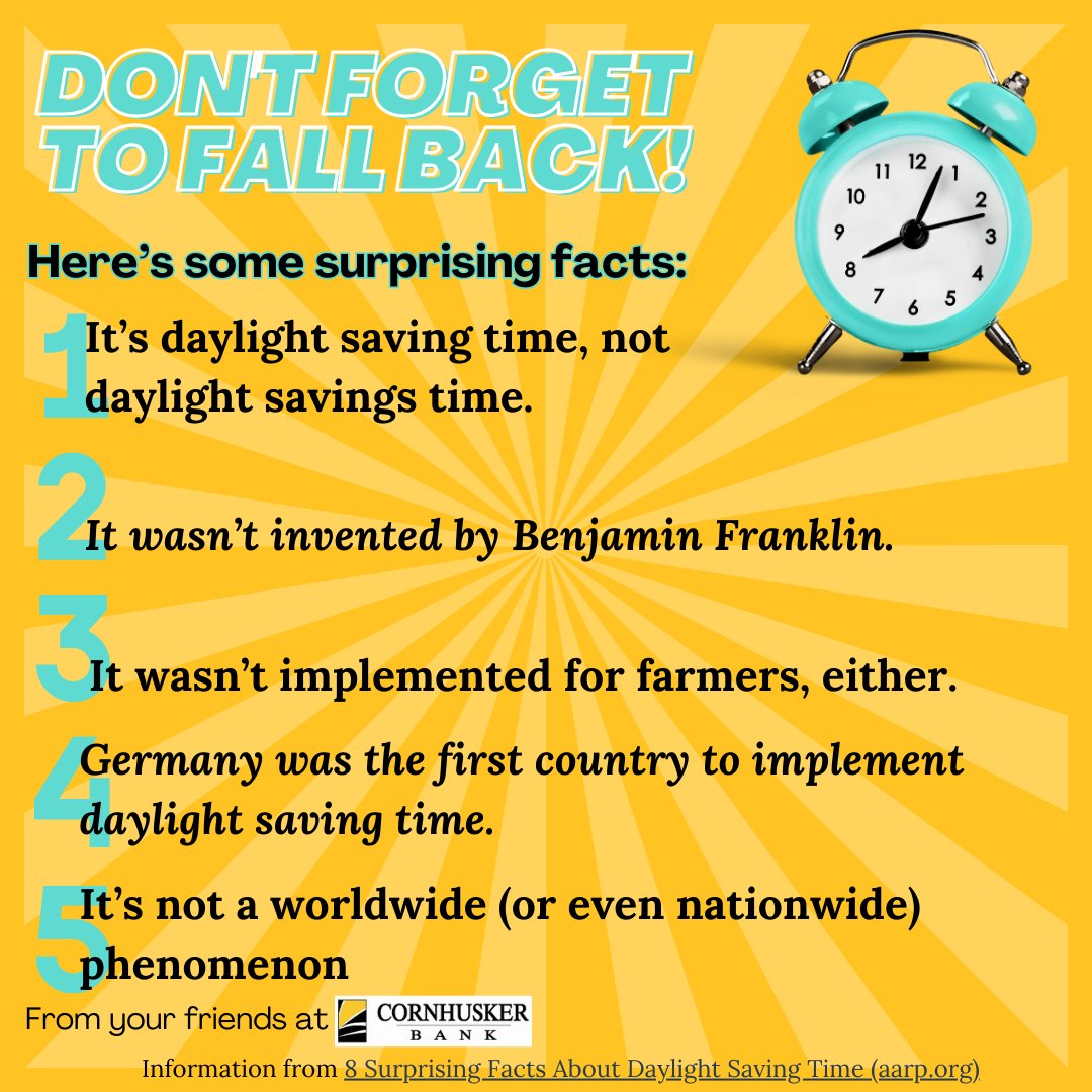 It's everyone's favorite time of year -- Daylight Saving Time! As you set your clocks backward today, enjoy some fun facts about Daylight Saving Time.