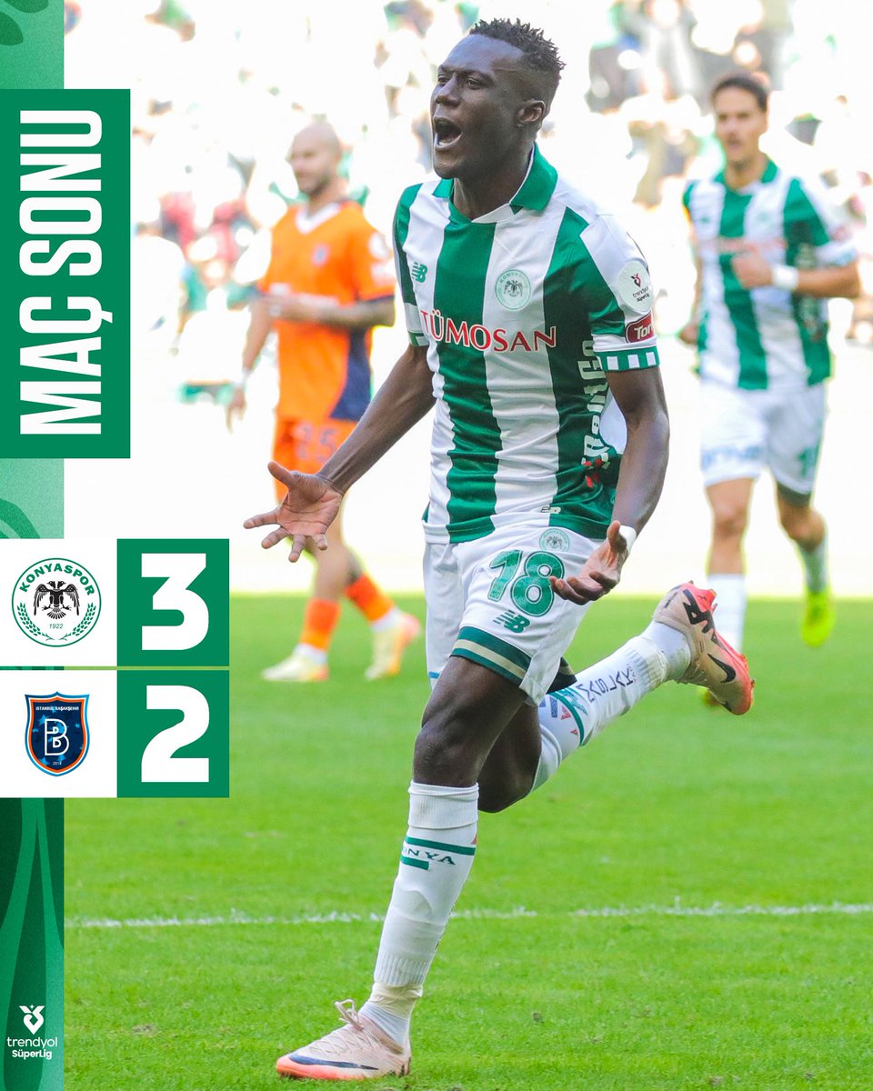 konyaspor's tweet photo. Evimizde üç puan bizim! 😎💪
#KNYvBFK 💚🤍 https://t.co/7Qwm5UbVE4