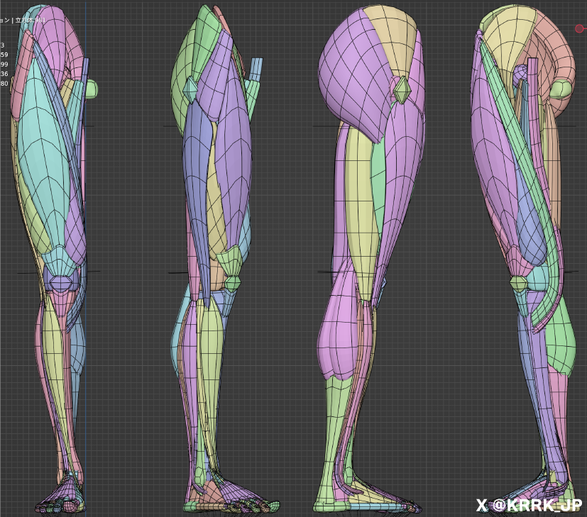 KRRK_JP's tweet photo. KRRK anatomy model 　    
「足」 
#Blender #3DCG #美術解剖学 https://t.co/r3D2TEAYbM