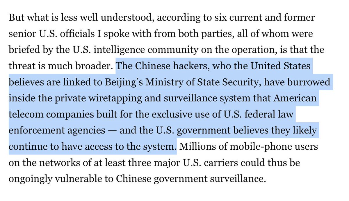 profdeibert (@rondeibert) on Twitter photo For years, analysts (including me) have warned of the security risks of "lawful access" backdoors.
<a href="/joshrogin/">Josh Rogin</a> spoke to six sources confirming 🇨🇳 exploited those backdoors to eavesdrop on both 🇺🇸 parties' candidates
wapo.st/4fae6Jo For years, analysts (including me) have warned of the security risks of "lawful access" backdoors.
<a href="/joshrogin/">Josh Rogin</a> spoke to six sources confirming 🇨🇳 exploited those backdoors to eavesdrop on both 🇺🇸 parties' candidates
wapo.st/4fae6Jo