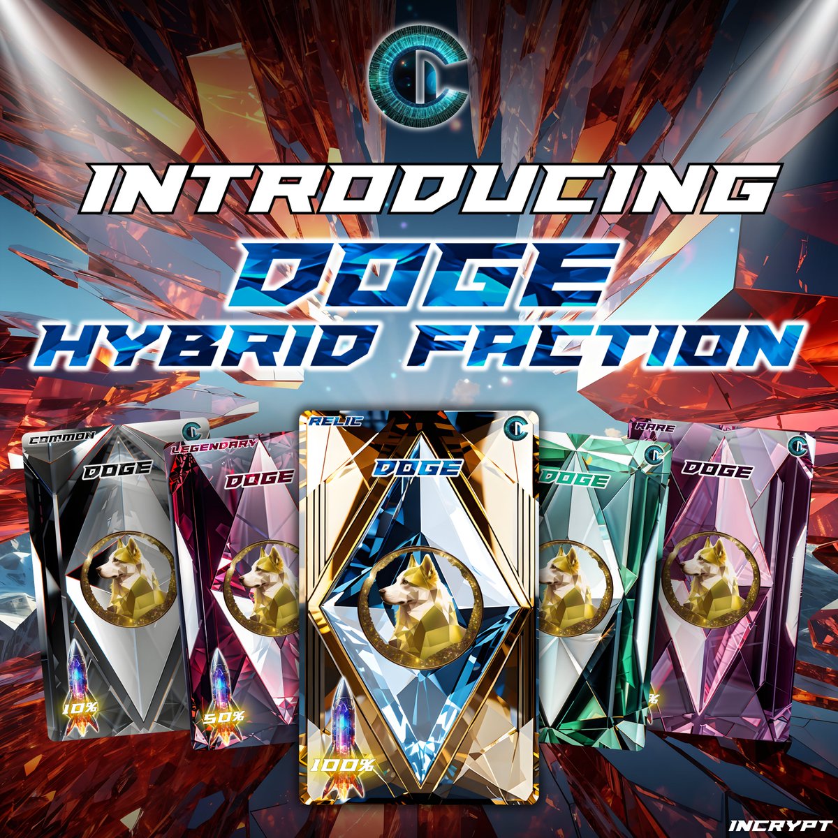 IncryptNFT's tweet image. NFT SHOWCASE #16

Token: Doge 
Faction: Hybrid 

Faction Boosts
Common: 10% 
Rare: 20%
Epic: 30%
Legendary: 50% 
Relic: 100%