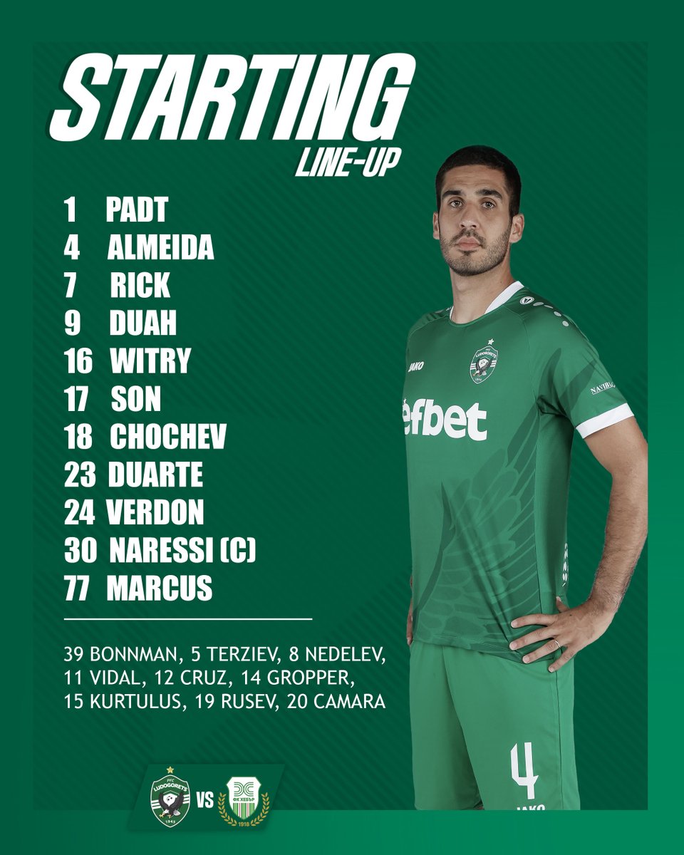 Ludogorets1945's tweet photo. ⚽ Ludogorets' line - up vs Hebar (Pazardzhik)  

#ludogorets #hebar #ludogoretshebar https://t.co/f1OQLxN57c