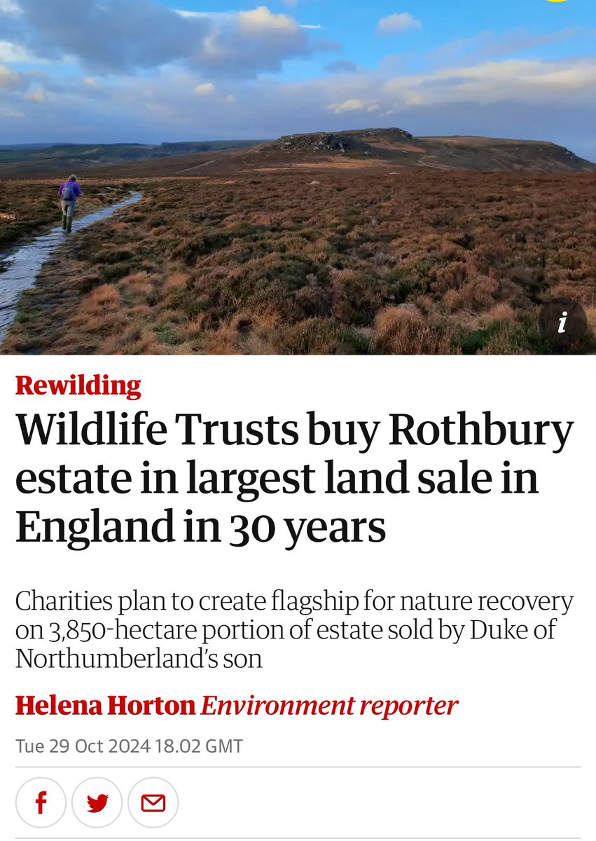 What wonderful and exciting news!

🌳 🐜 🐞 🐦 

amp.theguardian.com/environment/20…

“The Wildlife Trusts have bought part of the Duke of Northumberland’s son’s estate in the largest land sale in England for 30 years.”