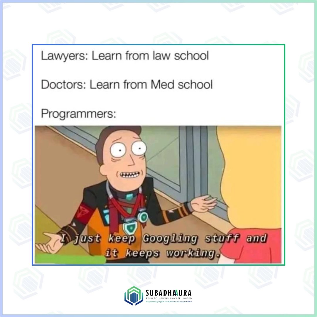 Subadhadev's tweet image. When programming gets real 💻😂
#CodeDaily #ProgrammingHumor #JavaScriptVibes #PythonFun #FullStackLife #TechMemes #WebDeveloperLife #GitHubCommunity #DeveloperJokes #CodeCommunity #TechLife